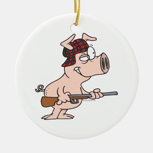 jager op cartoon keramisch ornament (Voorkant)