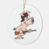 jager op cartoon keramisch ornament (Links)