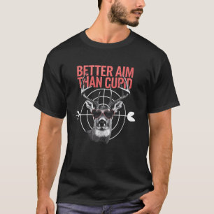 Jager Valentijnsdag Hert met Hart Bril Leuk T-shirt