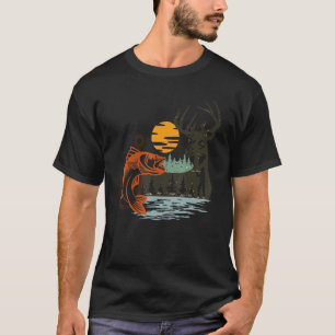 Jager van herten Buiten vissen Eend Landschap Vish T-shirt