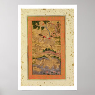 Jagers die elephants vangen, van de Grote Levensla Poster