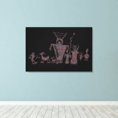 Jagers en gedistilleerde dranken die een tante afb canvas afdruk (Insitu (Houten vloer))