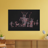 Jagers en gedistilleerde dranken die een tante afb canvas afdruk (Insitu (Woonkamer))