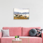Jagers in de mist (kariboe) canvas print (Insitu (Woonkamer))