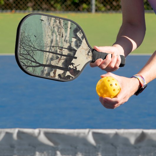 Jagers in de Sneeuw, beroemd kunstwerk, Pickleball Paddle (Insitu)