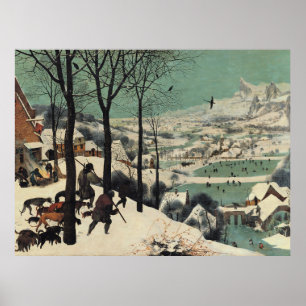 Jagers in de Sneeuw, beroemd kunstwerk, Poster