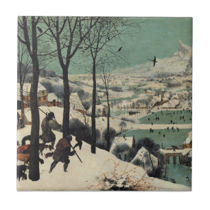 Jagers in de Sneeuw, beroemd kunstwerk, Tegeltje