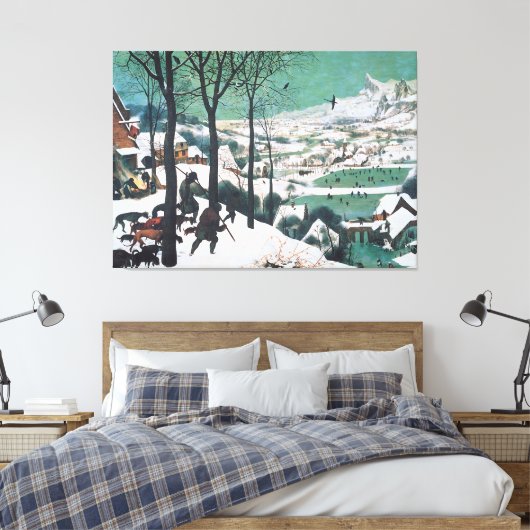 Jagers in de sneeuw door Pieter Bruegel Canvas Afdruk (Insitu (Slaapkamer))