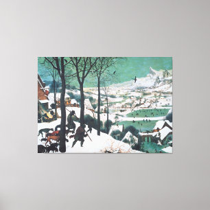 Jagers in de sneeuw door Pieter Bruegel Canvas Afdruk