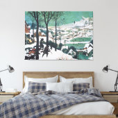 Jagers in de sneeuw door Pieter Bruegel Canvas Afdruk (Insitu (Slaapkamer))