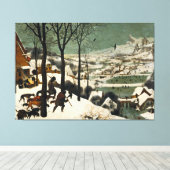 Jagers in de sneeuw door Pieter Bruegel de Ouderen Canvas Afdruk (Insitu (Houten vloer))