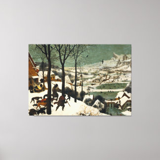 Jagers in de sneeuw door Pieter Bruegel de Ouderen Canvas Afdruk
