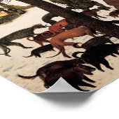 Jagers in de sneeuw door Pieter Bruegel Poster (Hoek)