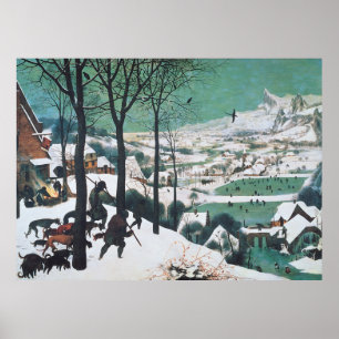 Jagers in de sneeuw door Pieter Bruegel Poster