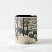Jagers in de sneeuw - januari 1565 tweekleurige koffiemok (Center)