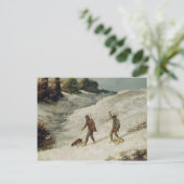 Jagers in de sneeuw of de stropers briefkaart (Staand voorkant)