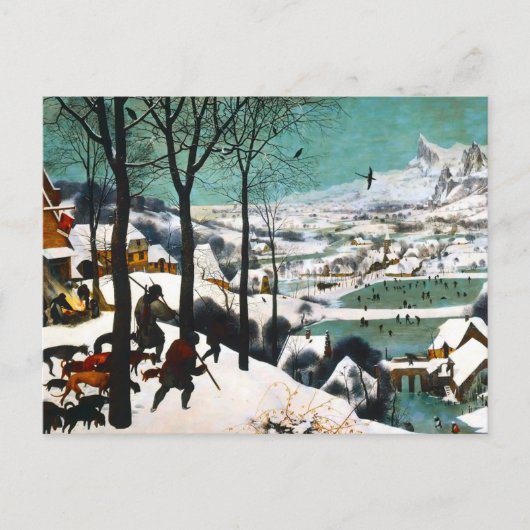 Jagers in het Sneeuwlandschap Pieter Bruegel Briefkaart (Voorkant)