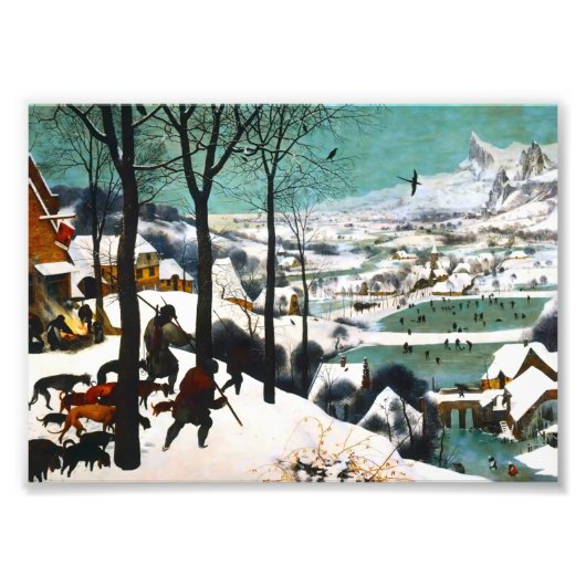 Jagers in het Sneeuwlandschap Pieter Bruegel Foto Afdruk (Voorkant)