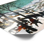 Jagers in het Sneeuwlandschap Pieter Bruegel Foto Afdruk (Hoek)