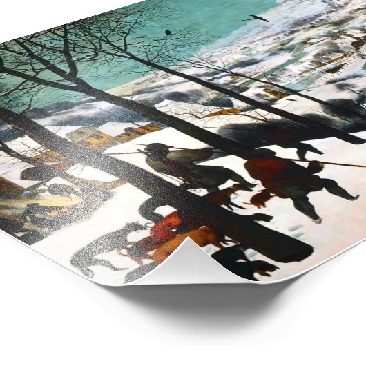 Jagers in het Sneeuwlandschap Pieter Bruegel Foto Afdruk (Hoek)