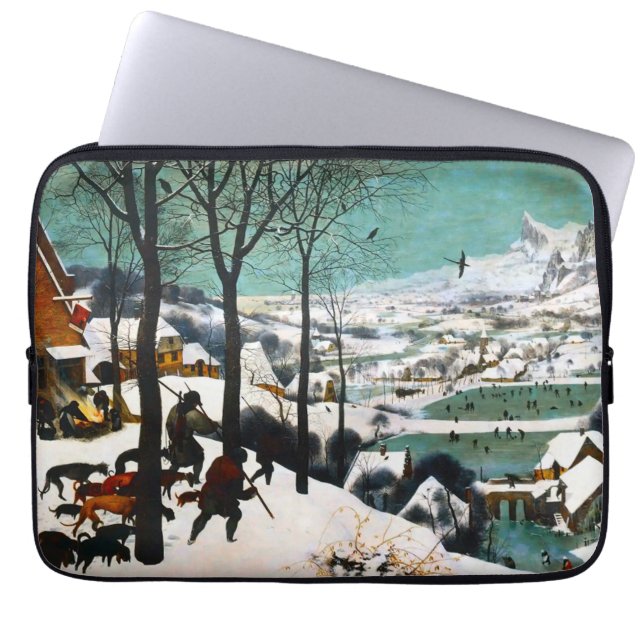 Jagers in het Sneeuwlandschap Pieter Bruegel Laptop Sleeve (Voorkant)
