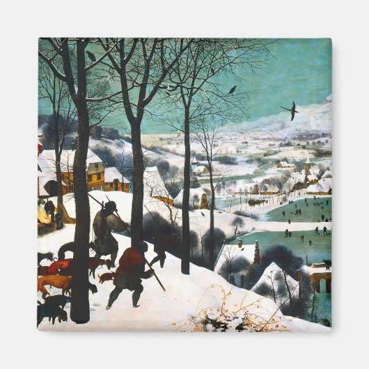 Jagers in het Sneeuwlandschap Pieter Bruegel Magneet (Voorkant)