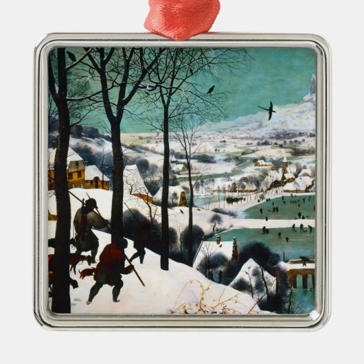 Jagers in het Sneeuwlandschap Pieter Bruegel Metalen Ornament (Voorkant)