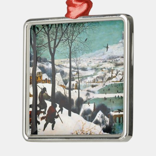 Jagers in het Sneeuwlandschap Pieter Bruegel Metalen Ornament (Links)