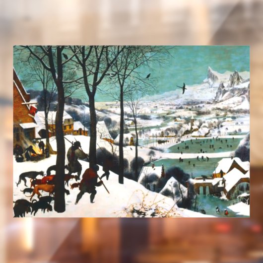Jagers in het Sneeuwlandschap Pieter Bruegel Raamsticker (Vel 2)