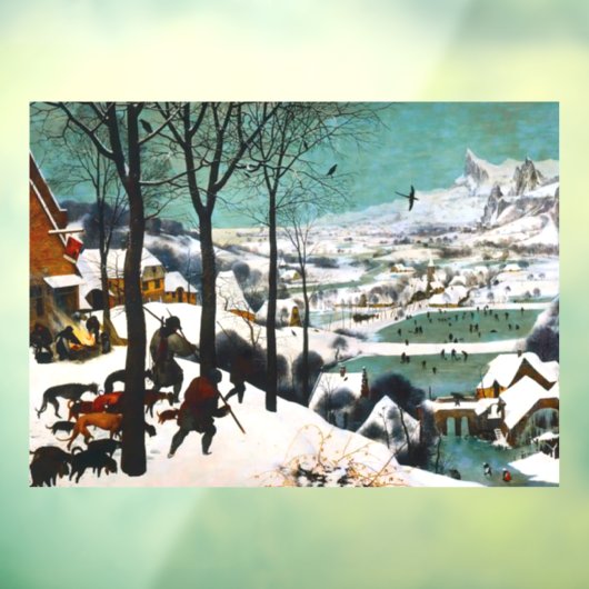 Jagers in het Sneeuwlandschap Pieter Bruegel Raamsticker (Vel 3)