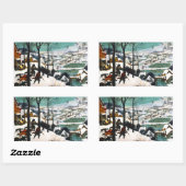 Jagers in het Sneeuwlandschap Pieter Bruegel Rechthoekige Sticker (Vel)