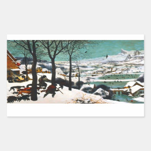Jagers in het Sneeuwlandschap Pieter Bruegel Rechthoekige Sticker