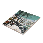 Jagers in het Sneeuwlandschap Pieter Bruegel Tegeltje (Zijkant)