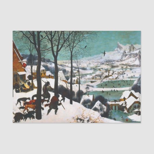 Jagers in het Sneeuwlandschap Pieter Bruegel Tissuepapier (Voorkant)