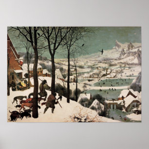 Jagers in het sneeuwsneeuwlandschap Pieter Bruegel Poster
