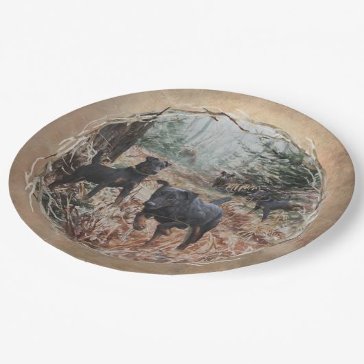 Jagers , levenspartners Jagdanger Paper Plat Papieren Bordje (Gekanteld)