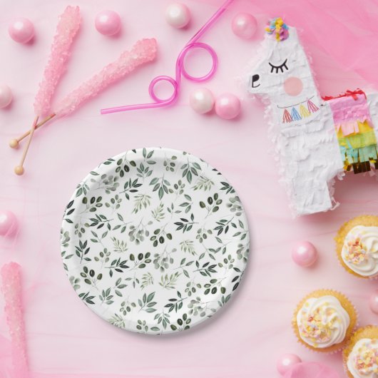 Jagers onderzetter groenbladig rustig vierkant pap papieren bordje (Feest)