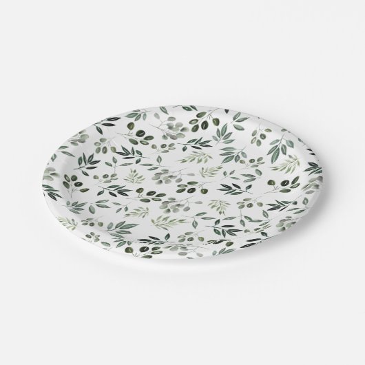 Jagers onderzetter groenbladig rustig vierkant pap papieren bordje (Gekanteld)