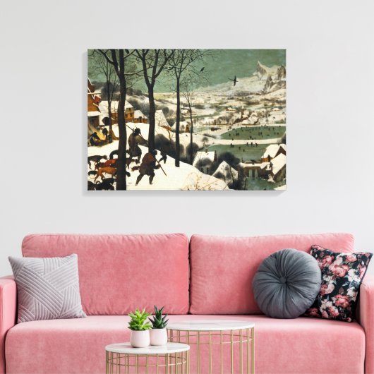 Jagers op de sneeuw (door Pieter Bruegel de Oudere Canvas Afdruk (Insitu (Woonkamer))