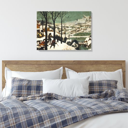 Jagers op de sneeuw (door Pieter Bruegel de Oudere Canvas Afdruk (Insitu (Slaapkamer))