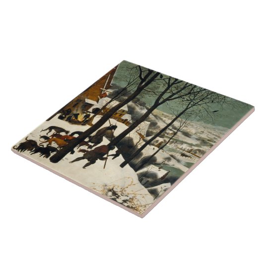 Jagers op de sneeuw (door Pieter Bruegel de Oudere Tegeltje (Zijkant)