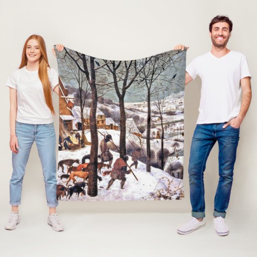 Jagers op de sneeuw, Pieter Bruegel en Ouderen Fleece Deken (In situ)