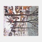 Jagers op de sneeuw, Pieter Bruegel en Ouderen Fleece Deken (Voorkant (Horizontaal))