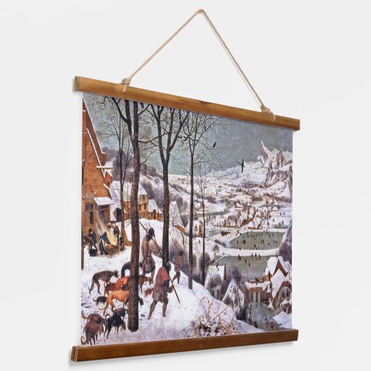 Jagers op de sneeuw, Pieter Bruegel en Ouderen Hangend Wandkleed (Gebogen)