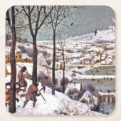 Jagers op de sneeuw, Pieter Bruegel en Ouderen Kartonnen Onderzetters (Voorkant)