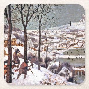 Jagers op de sneeuw, Pieter Bruegel en Ouderen Kartonnen Onderzetters