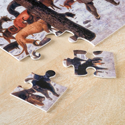 Jagers op de sneeuw, Pieter Bruegel en Ouderen Legpuzzel (Zijkant)
