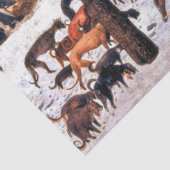 Jagers op de sneeuw, Pieter Bruegel en Ouderen Tissuepapier (Detail)