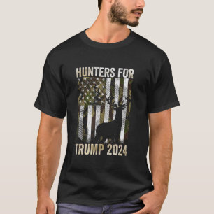 Jagers voor Trump 2024 President Camouflage Herten T-shirt