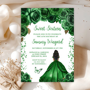 Jagersgroene Donkere Huid Prinses Sweet Sixteen Kaart